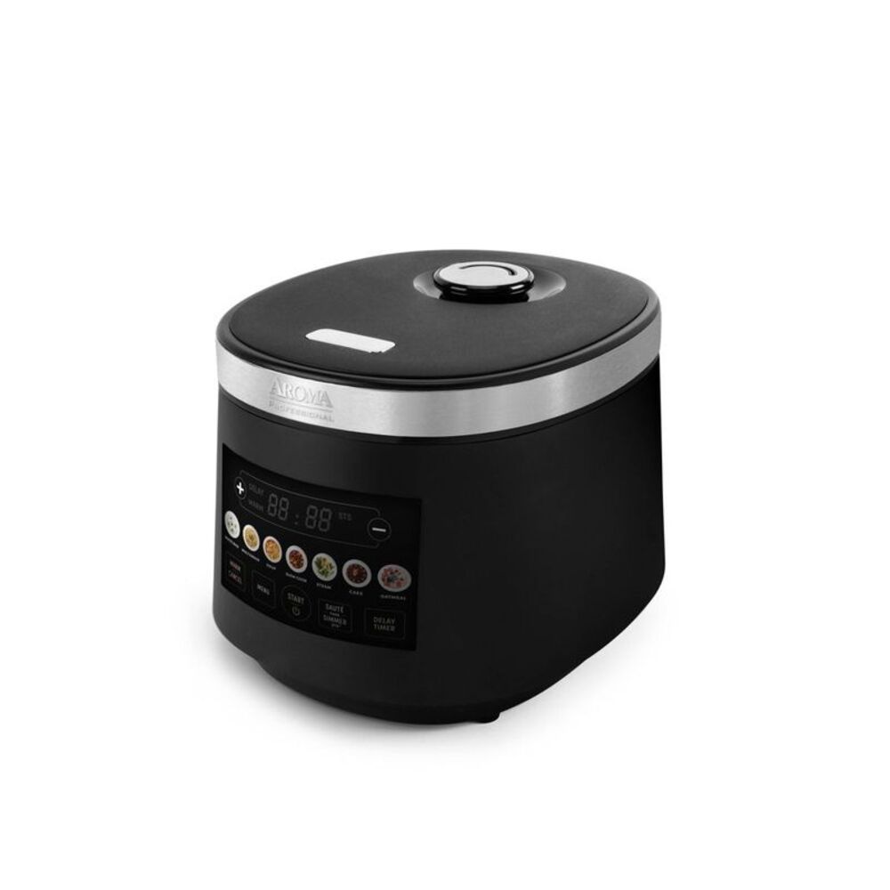 Aroma -  20 Cup Digital Rice Cooker Black Black